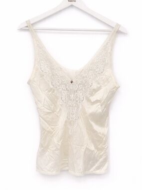JCPenney Vintage Fantasia Ivory Lace Tank Top USA Size 34 Lace